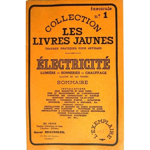 Collection Les Livres Jaunes N°1 - Electricite - Lumiere - Sonneries - Chauffage
