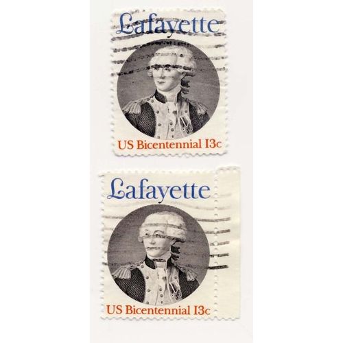 Timbre U S A, Lafayette, U S Bicentennial, 13 Cents, Oblitéré