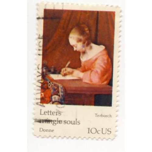 Timbre U S A, Terboch, Letters Mingle Souls, Donne, 10 Cents, Oblitéré