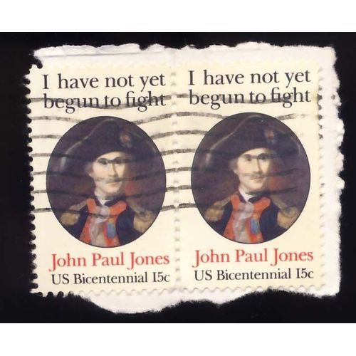 Timbre U S A, John Paul Jones, I Have Not Yet Begun To Fight, Bicentennial, 15 Cents, Oblitéré