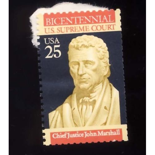Timbre U S A, Bicentennial U S Supreme Court, Chief Justice John Marshall, 25 Cents, Non Oblitéré