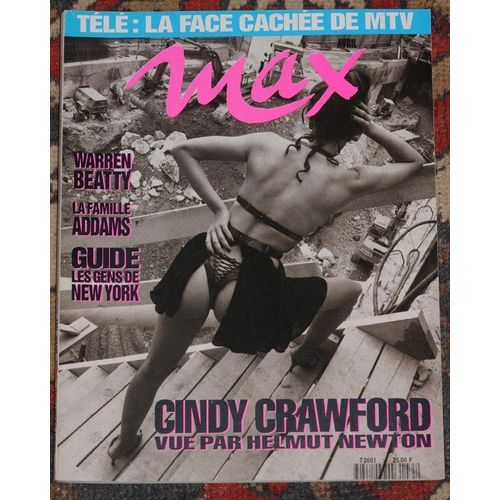 Max  N° 35 : Du 01/04/1992: Cindy Crawford En Poster Par Helmut Newton, Leon Redbone, Guesh Patti, Nicolas Bouvier, Warren Beatty, Mtv