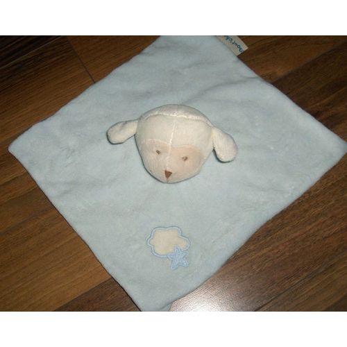 Doudou Mouton Boutchou Bout'chou Plat Bleu Ciel Monoprix