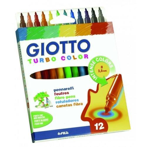 Giotto Turbo Color - Etui De 12 Feutres Avec Accroche
