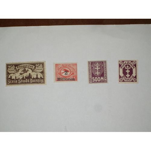 Dantzig Lot De 4 Timbres Neufs
