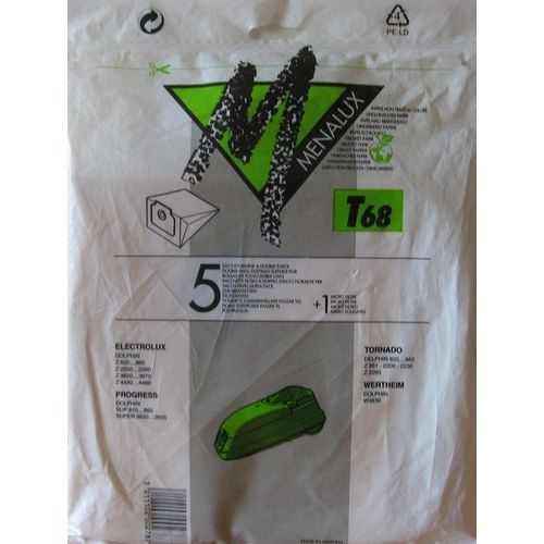 Menalux T68   5 sacs aspirateur electrolux, progress,tornado, wertheim