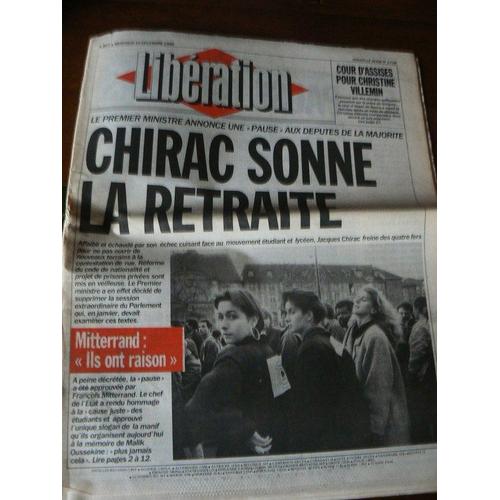 Libération  N° 1728 : Chirac Sonne La Retraite