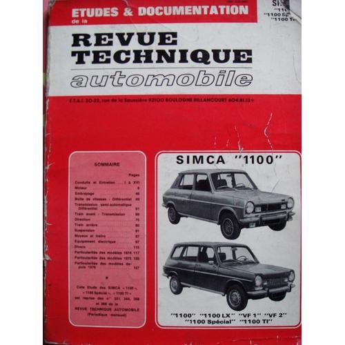 Revue Technique Automobile  N° 3314 : Simca 1100 Lx - Special - Ti - Vf 1-Vf 2  Moteur 944 Cm3 - 1118 Cm3 - 1204 Cm3 - 1294 Cm3