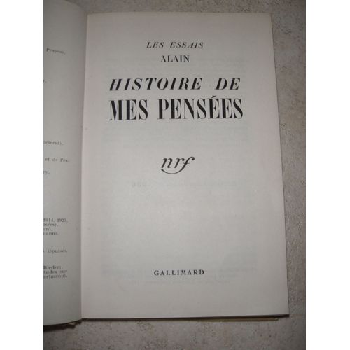 Histoire De Mes Pensées
