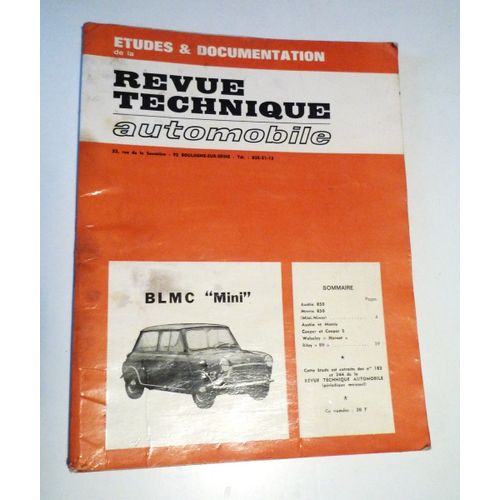 Etudes Et Documentation De La Revue Technique Automobile, Blmc 'mini', Extraits Des N° 182, 244 Et 295