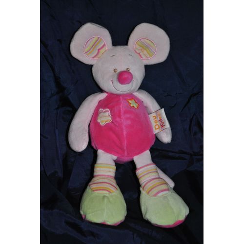 Doukidou Peluche Doudou Souris Rose Fille Rose Fleur Etoile 30 Cm Dou Kidou