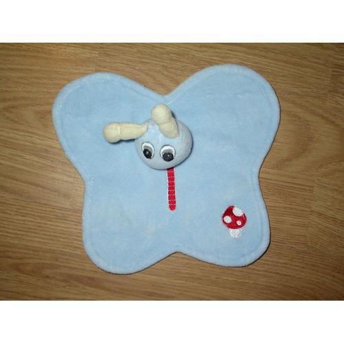 Doudou Plat Papillon Bleu