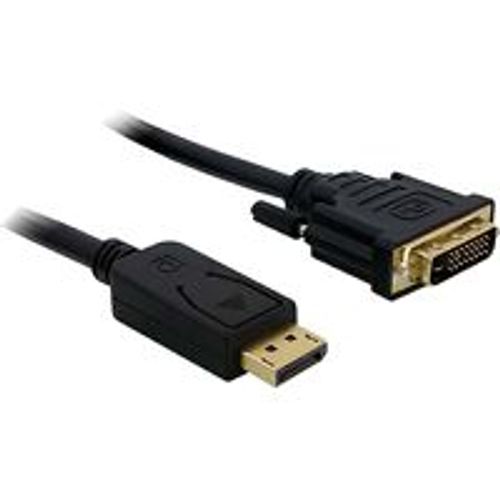 DeLOCK Adaptateur Displayport vers DVI 24+1 St/St 2m DVI-D Mâle/Mâle Noir 2 m
