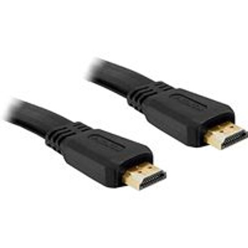 Delock High Speed HDMI with Ethernet - Câble HDMI avec Ethernet - HDMI mâle pour HDMI mâle - 1 m - plat