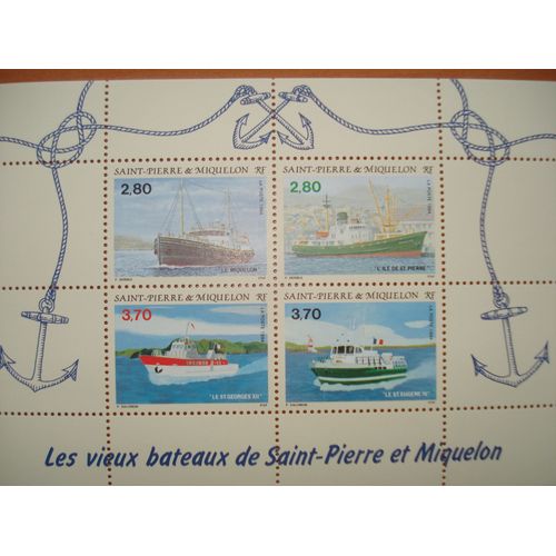 Bloc-Feuillet St Pierre Et Miquelon 1994 "Vieux Bateaux"