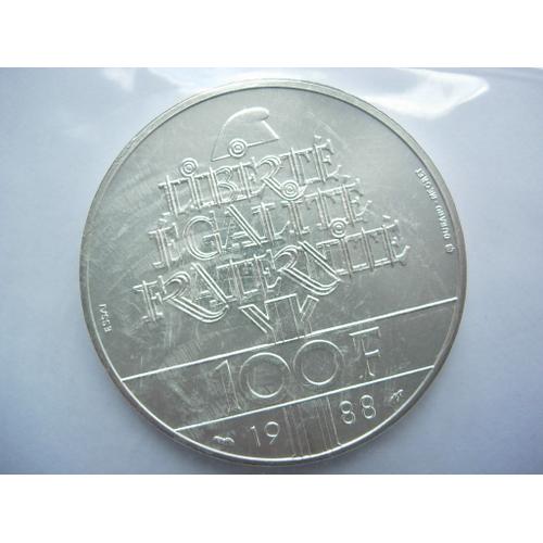 100 Francs 1988 Essai !! Fraternite Fleur De Coin Bu Sous Blister