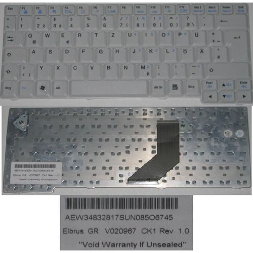 Clavier Qwertz Allemand / German Pour LG E200 E300 E210 E310 ED310 Series, Gris / Grey, Model: V020967, CK1, P/N: AEW34832817
