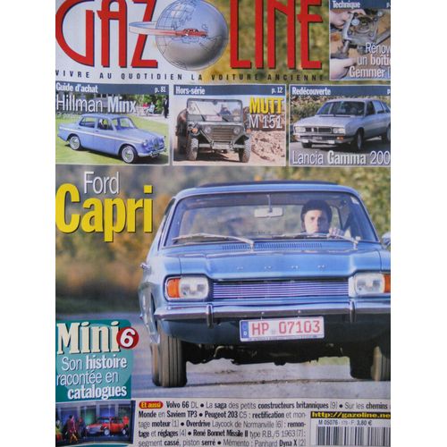 Gazoline  N° 175 : Ford Capri, Lancia Gamma 2000, Mutt M151, Hillman Minx, Histoire Mini En Catalogues
