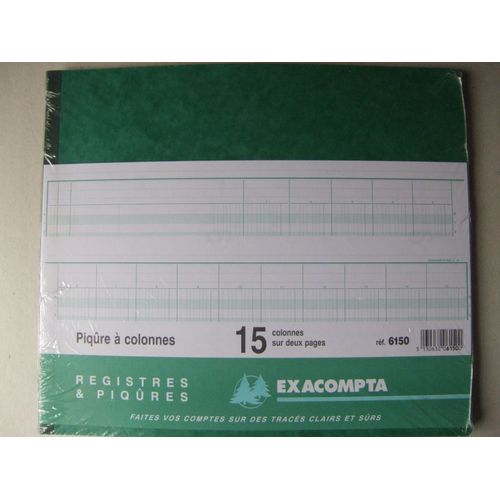 Registre 15 Colonnes Sur 2 Pages Ref. 6150
