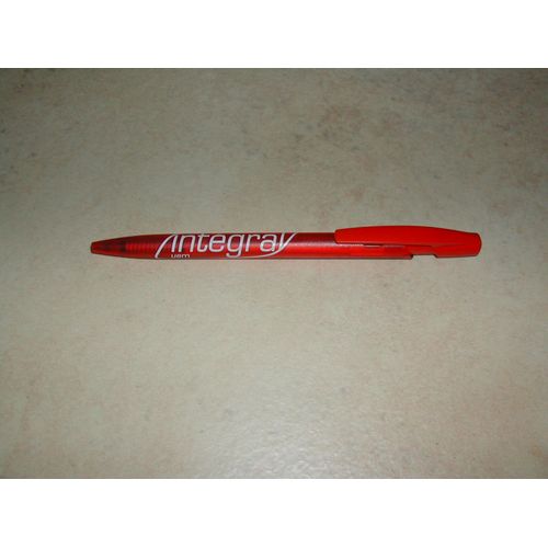 Stylo Publicitaire Couleur Rouge Red Advertising Pen Integral Uem Metz France