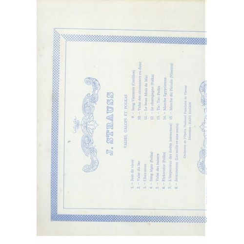 Disque Vinyle 33t Valses, Galops Et Polkas: Joie De Vivre / Valse Du Lac / Chez Nous / Valse Des Baisers / Le Beau Mois De Mai / Sang Viennois / Marche Du Piccolo