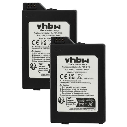 Vhbw 2x Batterie Compatible Avec Sony Playstation Portable 2 Generation Slim & Lite Psp-2000 Psp-2004, Brite Psp-3000 Psp-3004 (1200mah, 3,7v, Li-Ion)