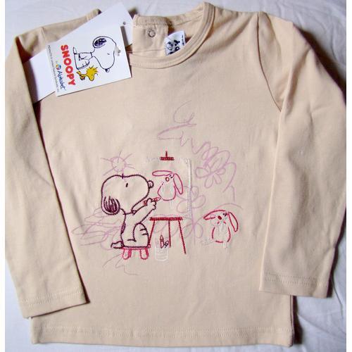 T-Shirt Alphabet Snoopy Neuf Et Étiquetté 23 Mois