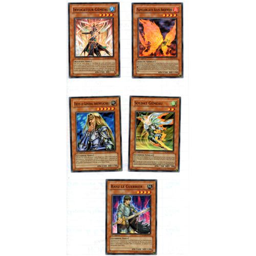 Invocateur Gémeau + Papillon Aux Ailes Ardentes + Freed Le Général Irremplaçable + Soldat Gémeau + Rahz Le Guerrier (5 Cartes En Sdws)