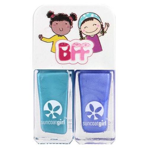 Suncoatgirl Duo De Vernis À Ongles Twinnies, Turquoise Crémeux Et Bleu Ciel Irisé, Ensemble De 2 Pièces