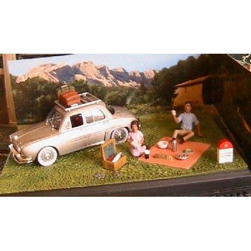 Diorama Renault Ondine Route N7 Le Pique Nique Ixo 1/43-Ixo