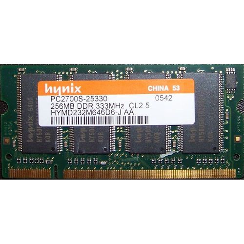 Hynix - Mémoire - 256 Mo - DDR - PC2700 - 333 MHz - SO DIMM 200 Broches - CL2.5