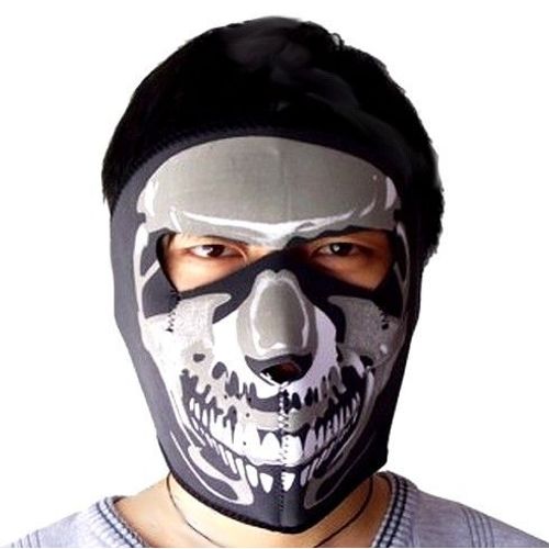 Cagoule / Masque / Protection Visage En Néoprène "Tête De  Mort"  - Idéale Airsoft / Moto / Ski / Roller / Vélo / Déguisement...