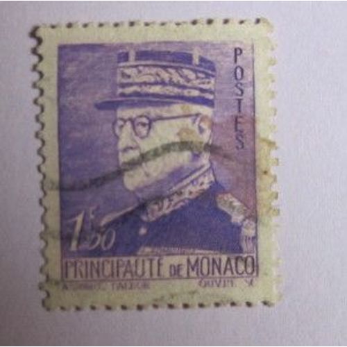 Timbre Principauté De Monaco Oblitéré, 1 Franc 50