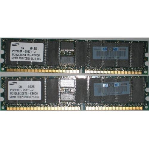 HP 261584-041 1GB 1 Go (2 x 512 Mo) PC2100R CL2.5 DDR ECC REG 512MB RAM Pour Proliant XW6000 XW8000 ML370 G3 ML DL BL Series