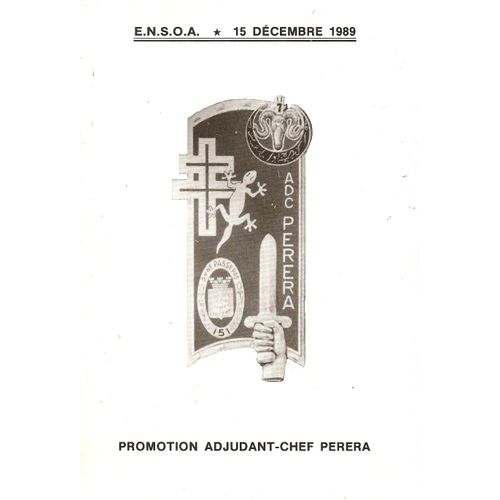 Menu Promotion Militaire - Ensoa St Maixent - 15 Décembre 1989