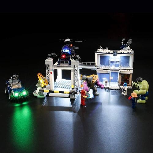 Kit de LED pour Lego Attaque du QG des Avengers Marvel Avengers, Compatible avec la Maquette Lego 76131, La Maquette de Construction n'est Pas Incluse