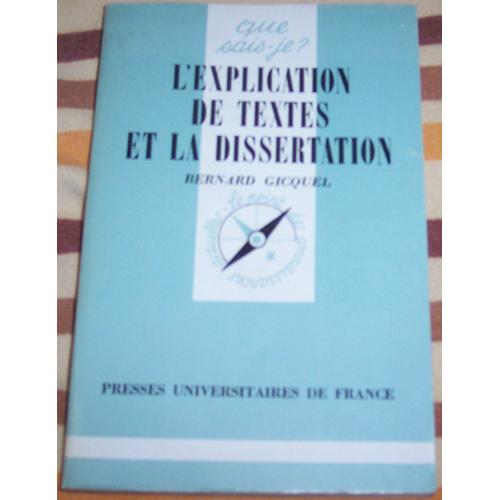 L'explication Des Textes Et La Dissertation