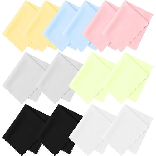 Lot de 14 Chiffon ¿¿ Lunettes de Vue, 15x18cm Lingettes Lunettes, Multicolore Essuie Lunettes de Vue, Chiffons de Nettoyage en Microfibre pour Lunettes Tablettes Cam¿¿ras T¿¿l¿¿phones T¿¿l¿¿viseur ¿¿crans