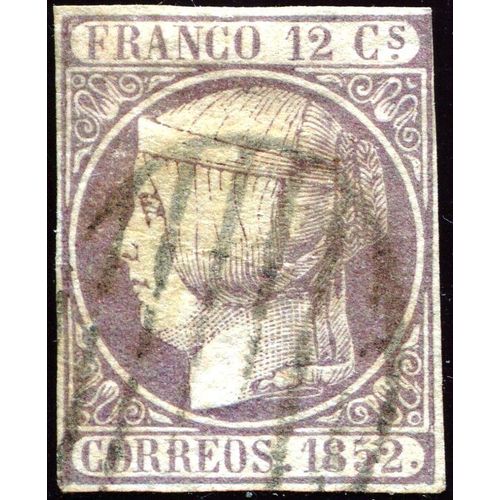 Isabel Ii 1852. Yt 13. Tb. Signé.