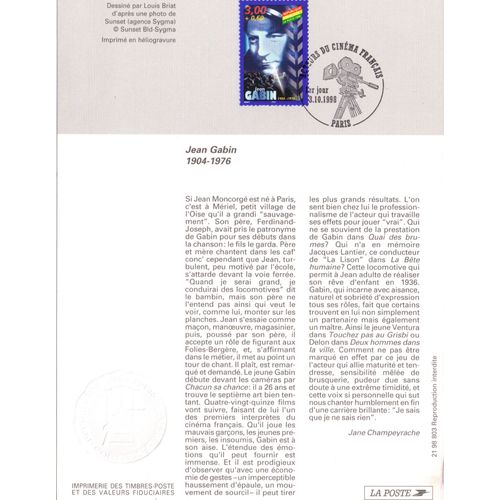 Carte Premier Jour Avec Timbre Jean Gabin