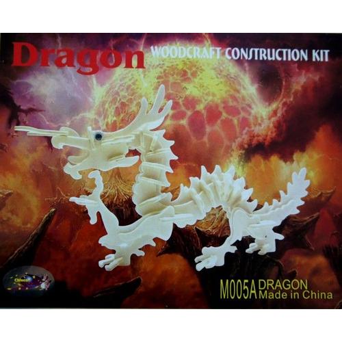 Puzzle 3d Kit En Bois Woodcraft :  Dragon Chinois (Petit Modèle)
