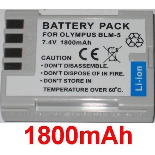Batterie Pour Olympus EA-BLM5 BLM-5 E-1 E-3 E-5 E1 E3 E5 DSLR 7.4V, **1800mAh**