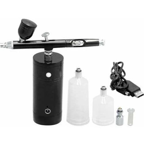 Kkmoon Usb Rechargeable Airbrush Kit Pompe De Pulvérisation Airbrush Compresseur À Double Action À Main Airbrush Gun Tattoo Peinture Hydratante Maquillage Fx Noir 