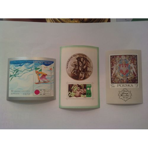 Lot De 3 Blocs Timbres Polonais