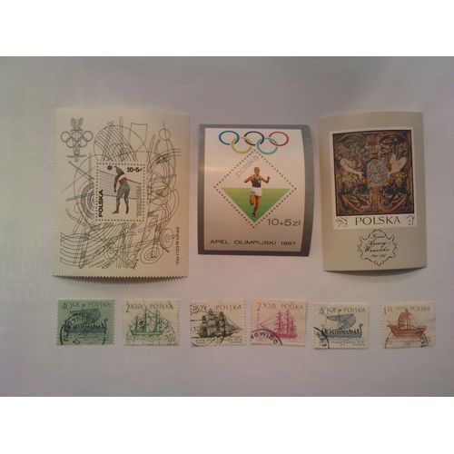 Lot De 9 Timbres Polonais