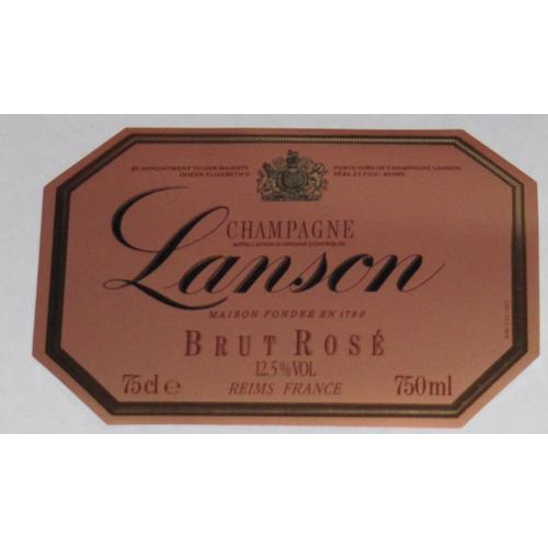 Etiquette Ancienne Grand Vin De Champagne Lanson Brut Rosé Reims France