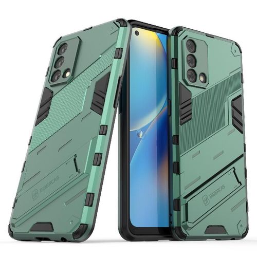 Cas Pour Oppo A74 4g Kickstand Couverture Protectrice Militaire Robuste - Vert