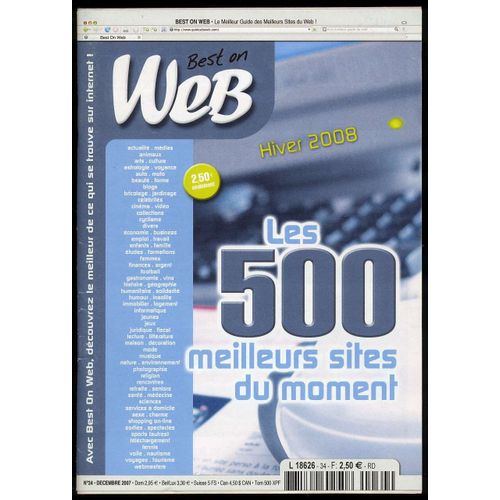 Best On Web  N° 34 : Les 500 Meilleurs Sites Du Moment