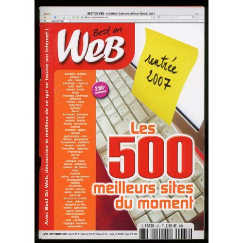 Best On Web  N° 33 : Les 500 Meilleurs Sites Du Moment - Rentrée 2007