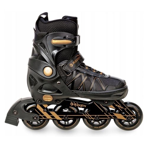 Roller En Ligne Expert Du 43 Au 46 Adulte Enfant Mixte Taille Ajustable Noir/Or Raven
